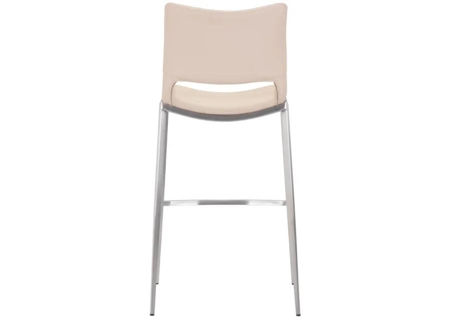 Ace Barstool (Set of 2) Light Pink & Silver