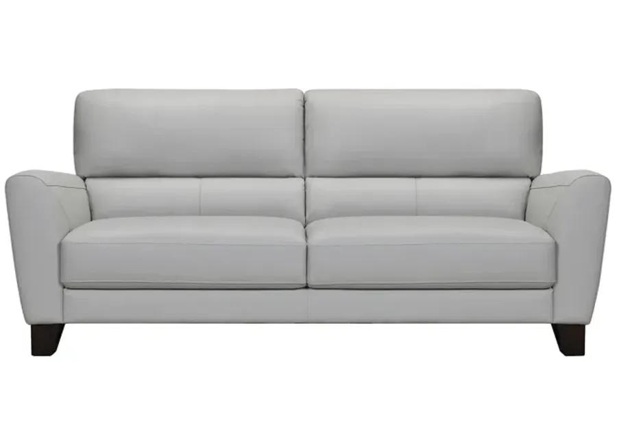 Kester 81" Square Arm Dove Gray Genuine Leather Loveseat