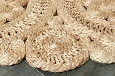 Nature Contemporary Braided Organic Jute Indoor Round Area Rug 7'6"