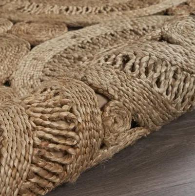 Nature Contemporary Braided Organic Jute Indoor Round Area Rug 7'6"