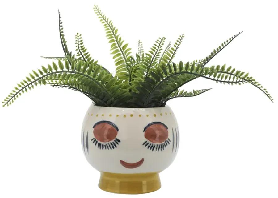 Ceramic, 7"d Face Planter, Multi