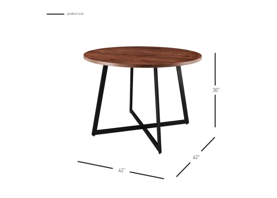 courtdale kd 42" round dining table, gliese brown(assembly required)