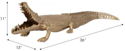 36" Metal Alligator Table Top Decor, Gold