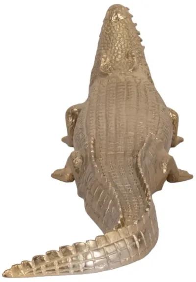 36" Metal Alligator Table Top Decor, Gold