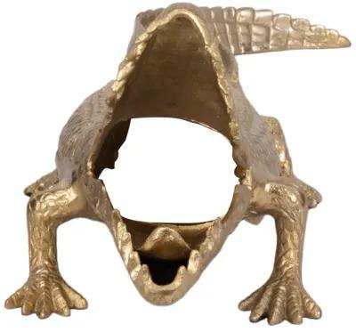 36" Metal Alligator Table Top Decor, Gold