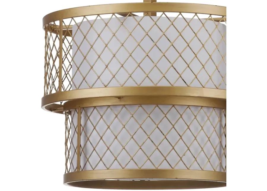 Evie Antique 6 Light Gold 17-Inch Dia Mesh Adjustable Pendant