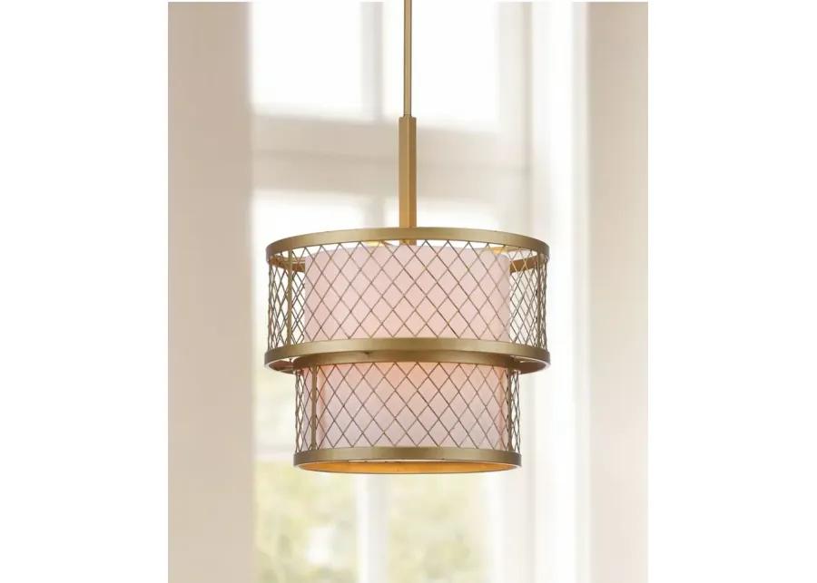 Evie Antique 6 Light Gold 17-Inch Dia Mesh Adjustable Pendant