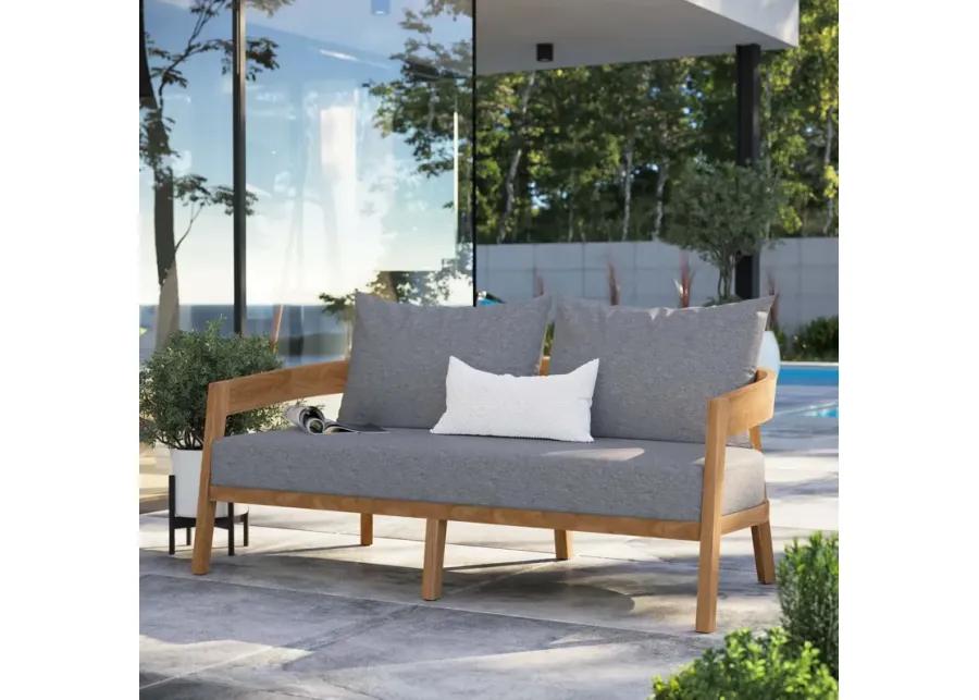 Brisbane Teak Wood Outdoor Patio Loveseat