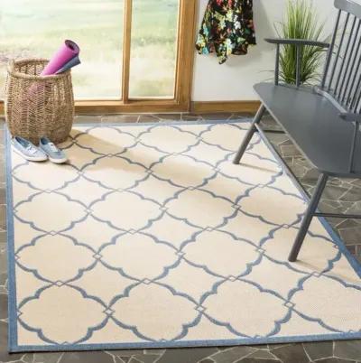 LINDEN 125 Collection LND125N-6SQ Cream / Blue 6'-7" X 6'-7" Square