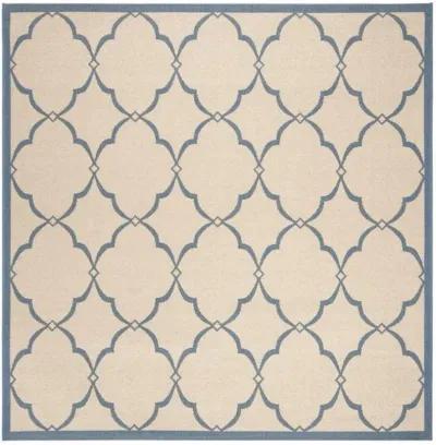 LINDEN 125 Collection LND125N-6SQ Cream / Blue 6'-7" X 6'-7" Square