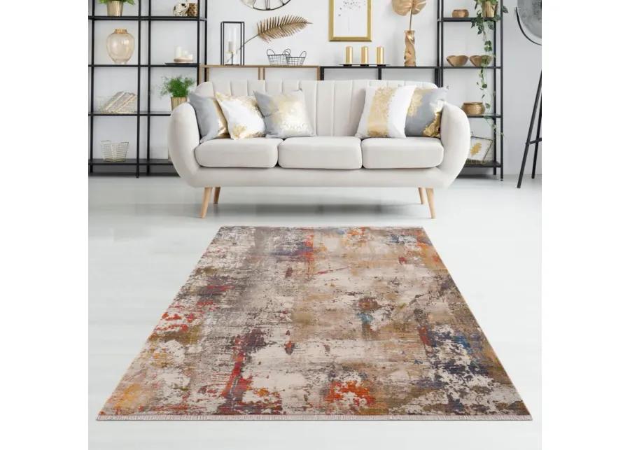 Hana Distressed Modern Abstract Area Rug 5' x 8'