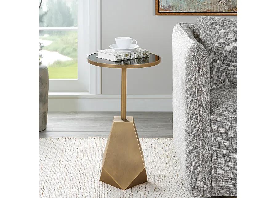 Comet Geometric Bronze Accent Table