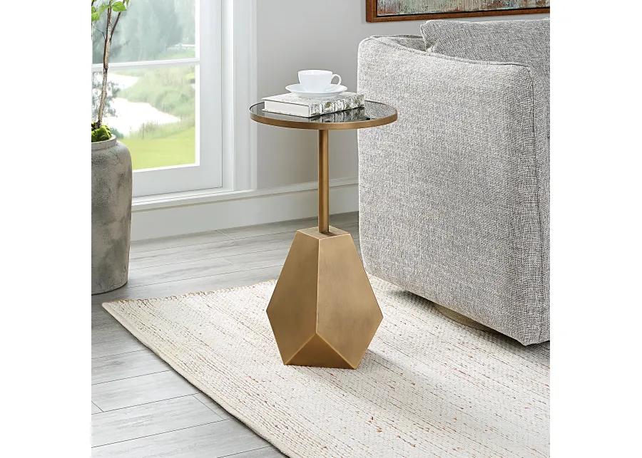 Comet Geometric Bronze Accent Table