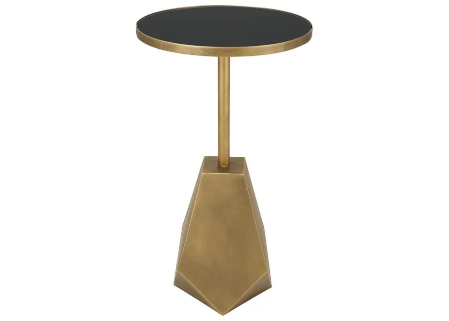 Comet Geometric Bronze Accent Table