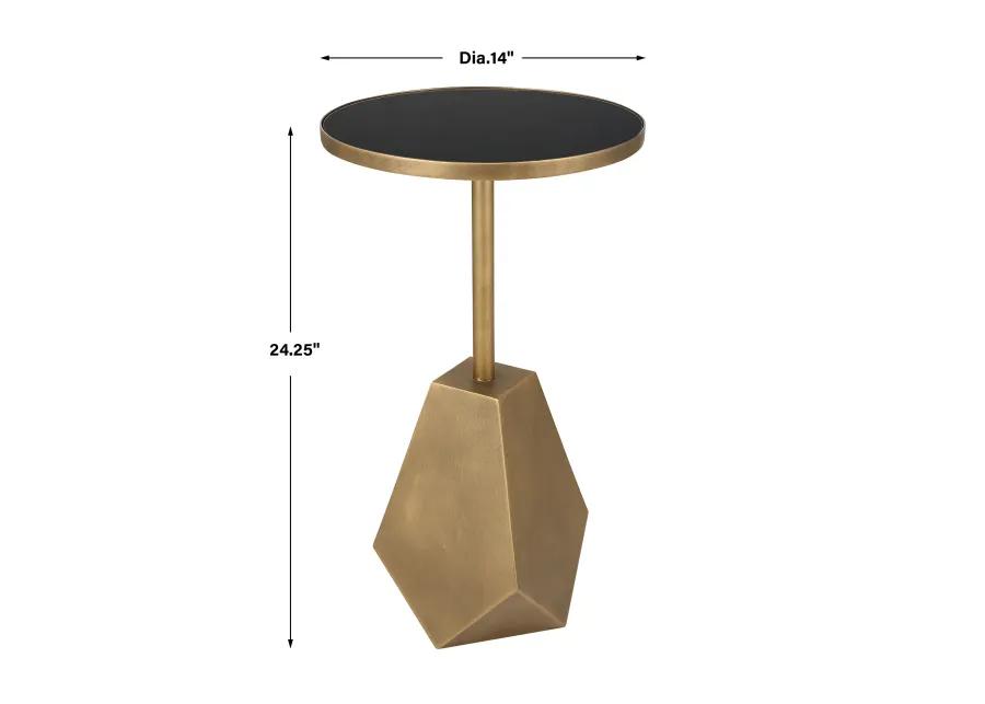 Comet Geometric Bronze Accent Table