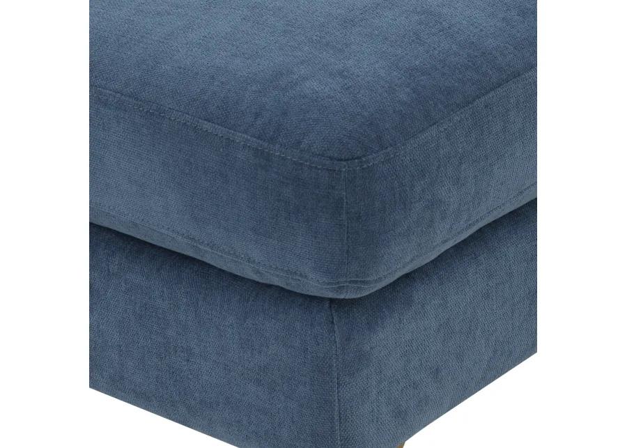 Serena Blue Velvet Ottoman