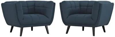 Bestow 2 Piece Upholstered Fabric Armchair Set