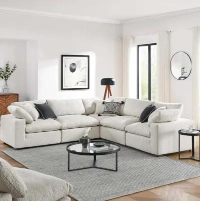 Commix Down Filled Overstuffed Boucle 5-Piece Sectional Sofa