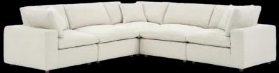 Commix Down Filled Overstuffed Boucle 5-Piece Sectional Sofa