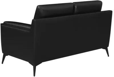 Moira Upholstered Tufted Loveseat with Track Arms Black