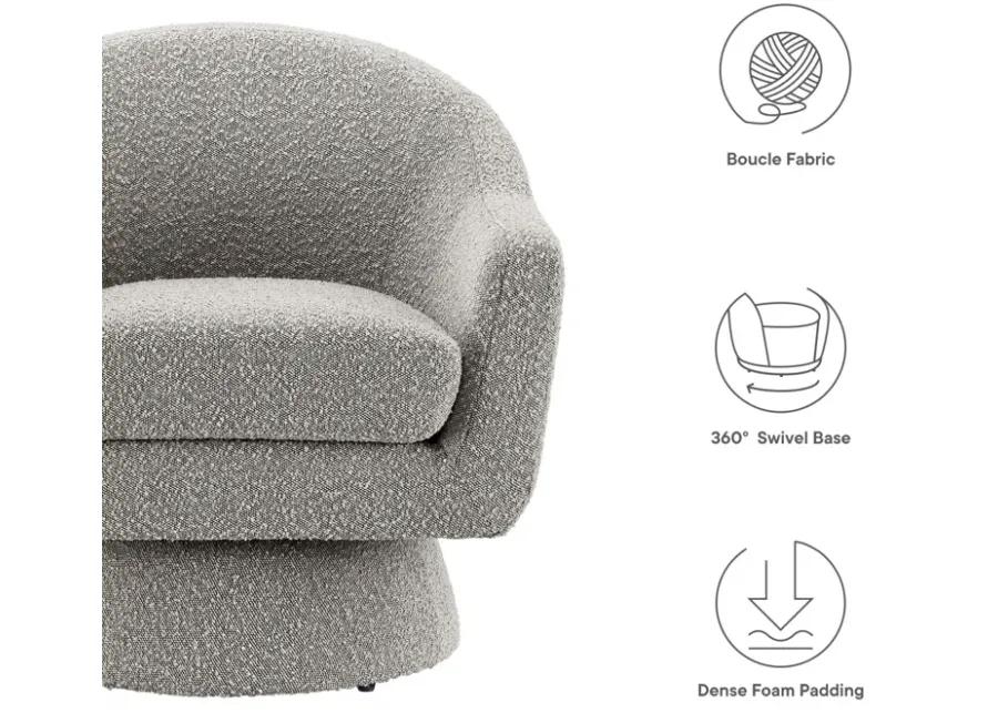 Astral Boucle Fabric Swivel Chairg