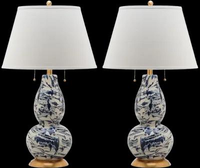 Color Swirls  28-Inch H Glass Table Lamp - Set of 2