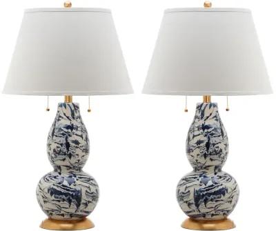 Color Swirls  28-Inch H Glass Table Lamp - Set of 2