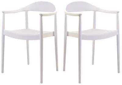 Kennedy Set of 4 Stackable Armchair-White