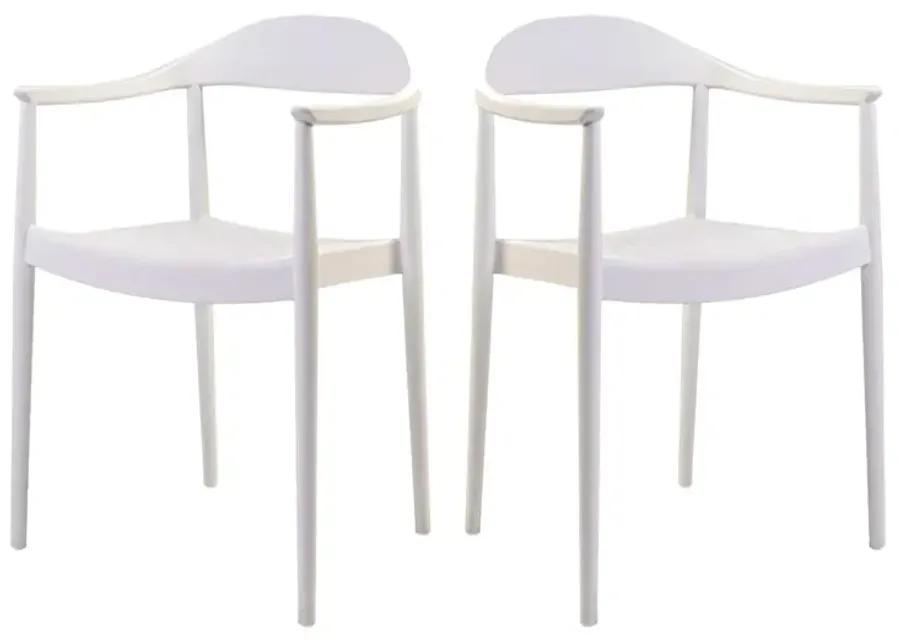 Kennedy Set of 4 Stackable Armchair-White