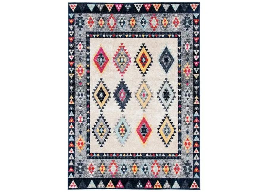 ADIRONDACK Contemporary Ivory / Grey 8' X 10' Powerloomed Rug