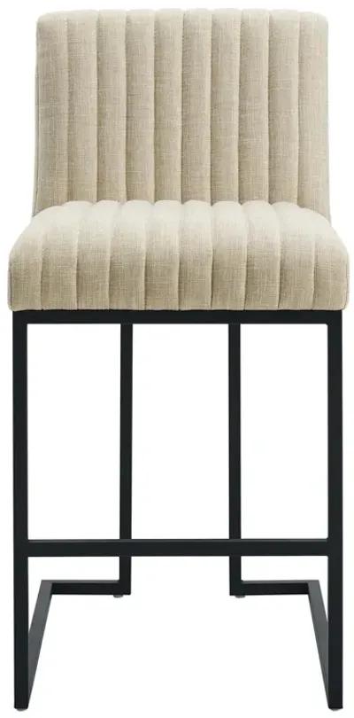 Indulge Channel Tufted Fabric Counter Stool