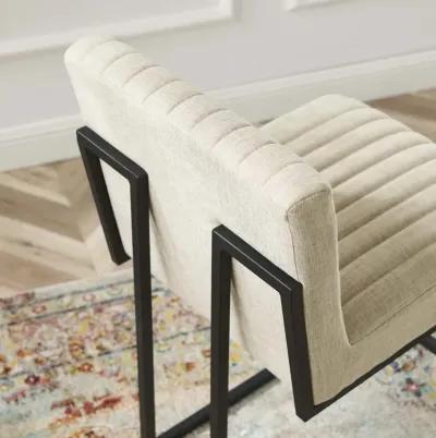 Indulge Channel Tufted Fabric Counter Stool