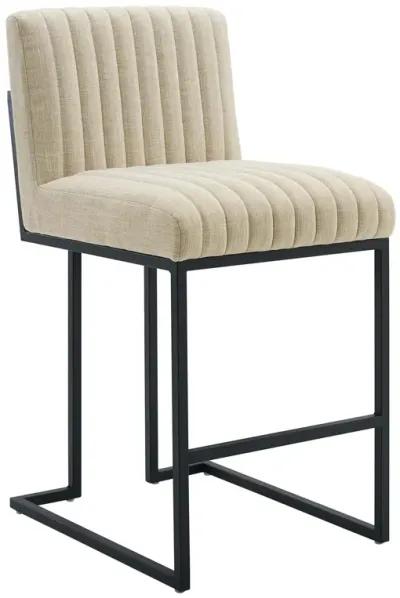 Indulge Channel Tufted Fabric Counter Stool