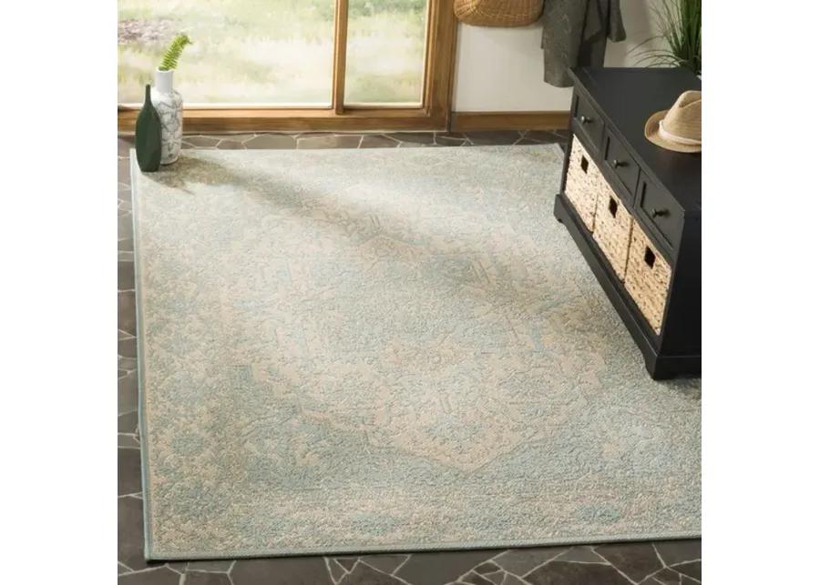 LINDEN 139 Collection LND139L-8 Cream / Aqua 8' X 10'