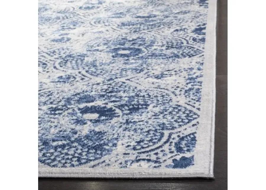 Brentwood 862 Cream / Blue 4' X 6' Small Rectangle Powerloomed Rug