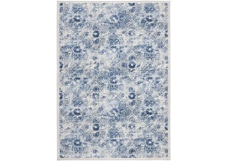 Brentwood 862 Cream / Blue 4' X 6' Small Rectangle Powerloomed Rug