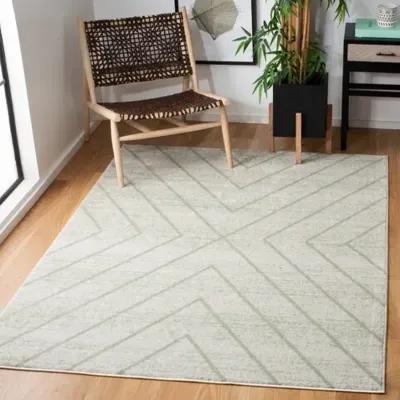 ADIRONDACK Contemporary Ivory / Sage 5'-1" X 7'-6" Powerloomed Rug