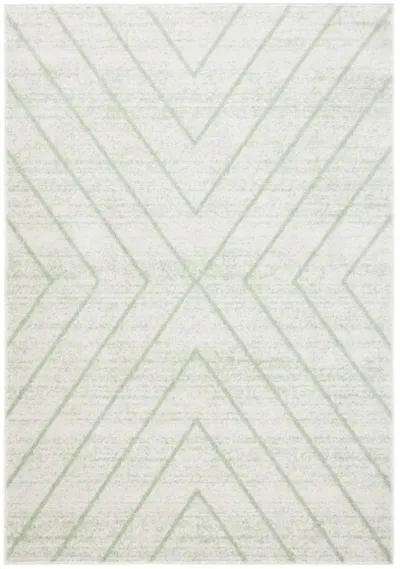 ADIRONDACK Contemporary Ivory / Sage 5'-1" X 7'-6" Powerloomed Rug