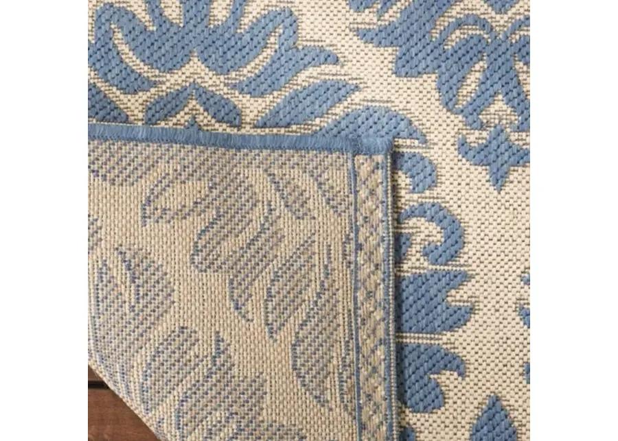 Safavieh BEACH HOUSE Collection BHS135N-28 Cream / Blue 2'-2" X 8'