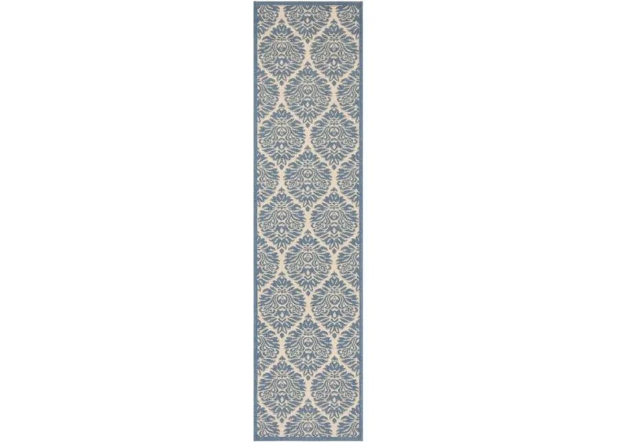 Safavieh BEACH HOUSE Collection BHS135N-28 Cream / Blue 2'-2" X 8'