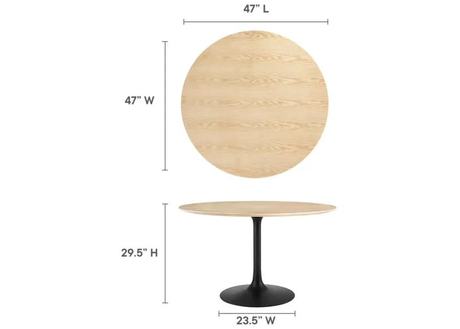 Lippa 47" Round Wood Grain Dining Table