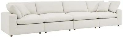 Commix Down Filled Overstuffed Boucle Fabric 4-Seater Sofa