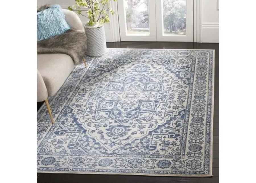 Brentwood 832 Navy / Light Grey 9' X 12' Large Rectangle Powerloomed Rug