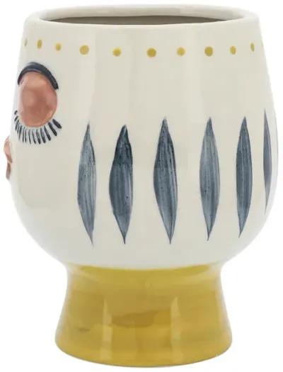 Ceramic, 6"d Face Vase, Multi