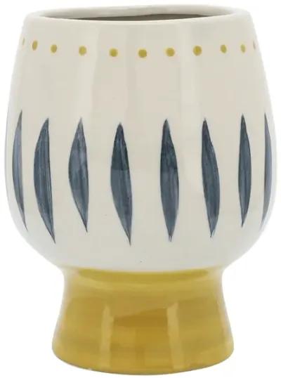 Ceramic, 6"d Face Vase, Multi