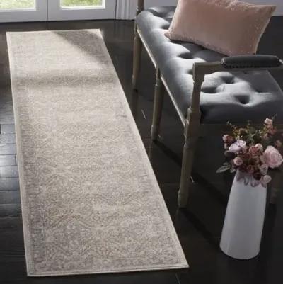 Brentwood 863 Cream / Grey 2' X 8' Runner Powerloomed Rug