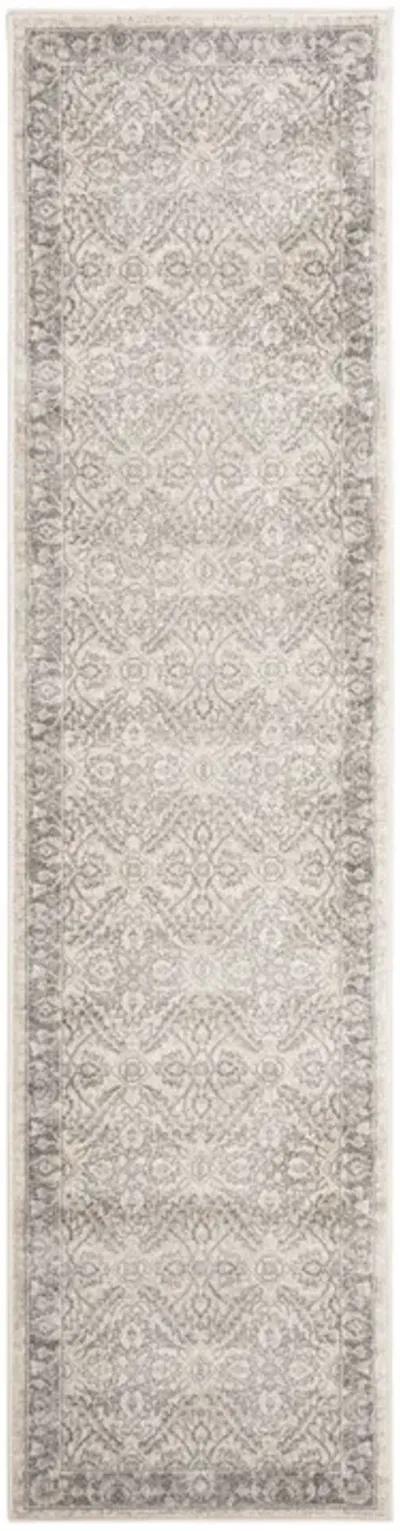 Brentwood 863 Cream / Grey 2' X 8' Runner Powerloomed Rug