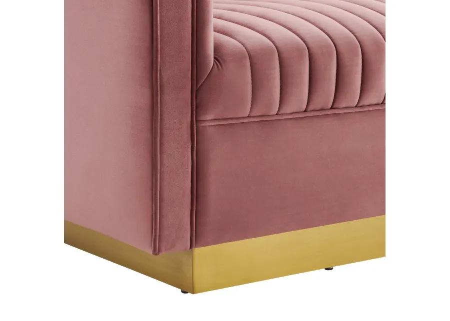 Sanguine Vertical Channel Tufted Performance Velvet Loveseat