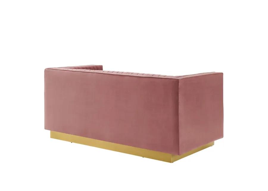 Sanguine Vertical Channel Tufted Performance Velvet Loveseat