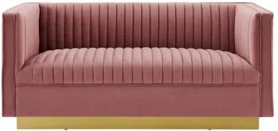 Sanguine Vertical Channel Tufted Performance Velvet Loveseat